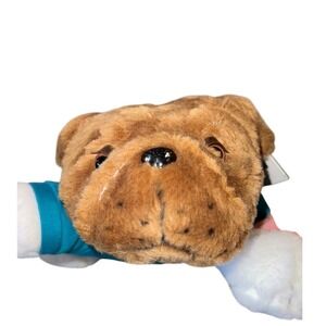 Collegiate Plush Pals Bulldog‎ Plush Toy in Chiropractic Tee, Cute Gift nwt